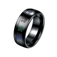 Bague intelligente en carbure de tungstène noire, vintage, à changement de couleur selon la température corporelle, pour la vente en gros de bijoux