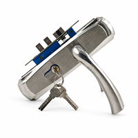 Poignée de porte moderne en acier inoxydable avec serrure à 3 verrous, ensemble de serrures pour porte intérieure, serrure de porte en bois antivol pour chambre à coucher
