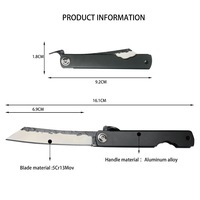 Couteau de poche EDC personnalisable à haut coût avec manche en alliage d'aluminium lame pliante en acier populaire pour le camping en plein air