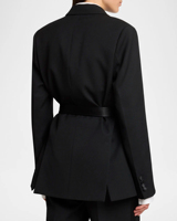 Nouvelle Arrivée 2026 – Blazer Noir Ceinturé de Haute Qualité pour Femme, Veste de Travail de Bureau Grande Taille Personnalisée