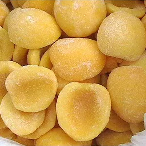 IQF批发黄色水果冷冻黄色桃片一半