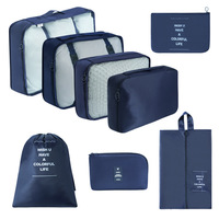 Sacs de compression pour valise, lot de 8, organiseurs de voyage avec sac à chaussures et sac à linge pour les essentiels de vacances