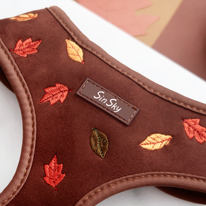 Coleira e Arnês Ajustáveis e Respiráveis SinSky, Conjunto de Coleira e Arnês de Luxo em Veludo Bordado, 6 Peças - Product Image 3