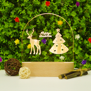 Juego <span class=keywords><strong>de</strong></span> <span class=keywords><strong>regalo</strong></span> promocional <span class=keywords><strong>de</strong></span> madera acrílica ovalada Luz <span class=keywords><strong>de</strong></span> <span class=keywords><strong>noche</strong></span> Lámparas <span class=keywords><strong>de</strong></span> luz LED <span class=keywords><strong>de</strong></span> ilusión 3D romántica - Product Image 4