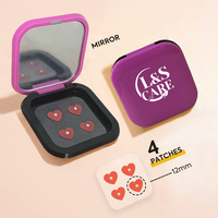 L&S CARE Patchs hydrocolloïdes anti-acné en forme d'étoile rose avec étui en plastique et miroir, diamètre 12 mm, à usage unique