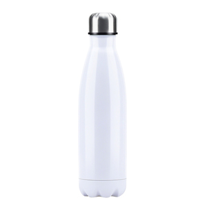 Borraccia sportiva isolante in acciaio inox bianco personalizzata all'ingrosso, disponibile in Spagna, per stampa a trasferimento termico e sublimazione - Product Image 1