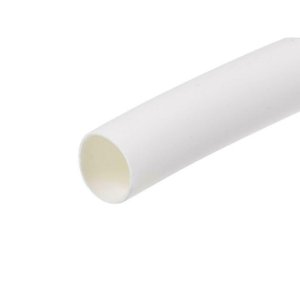 Tubo termoretraibile di colore bianco da 1 metro, diametro 8 mm, per applicazioni a bassa tensione, realizzato in PE certificato ROHS - Product Image 1