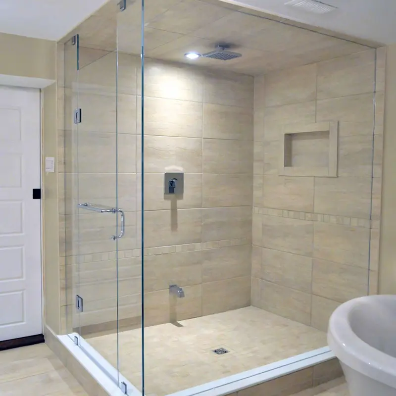 Installation Simple en verre carré salles de douche et cabine de douche
