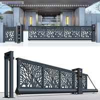 Portail coulissant cantilever sans rail PROUD modèle XF2408 en alliage d'aluminium 30m avec télécommande, ne nécessitant pas de rail coulissant pour allée