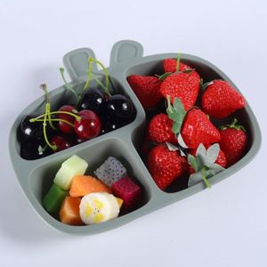 Silicone Baby Dinner Plate with Suction Cup Food Grade Kidsren's Separated Meal Bowl <b>Set</b> Integrated <b>Lunch</b> Boxes - Product Image 4