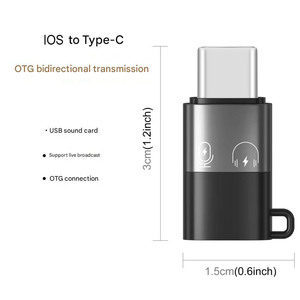 Adattatore Audio da Type-<span class=keywords><strong>C</strong></span> a iOS, Convertitore <span class=keywords><strong>USB</strong></span>-<span class=keywords><strong>C</strong></span> a 8 Pin <span class=keywords><strong>Aux</strong></span> OTG in Lega di Alluminio per Cuffie e Auricolari, Hub per Telefoni <span class=keywords><strong>Samsung</strong></span> e Giochi - Product Image 4