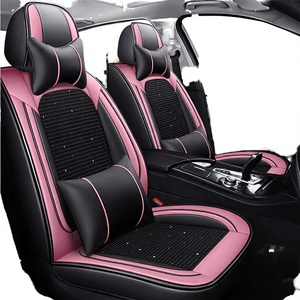 Ensemble complet de 10 housses de siège de voiture en cuir imperméables toutes saisons, style sport, avec coussins et oreiller, motif vache mignon pour sièges avant - Product Image 2