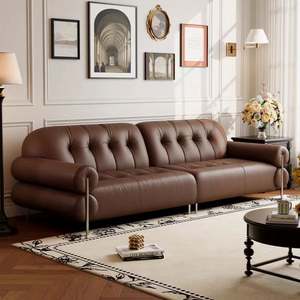 Sofá Estilo Francés Color Crema, Modelo Dark Sugar Cloud, para Espacios Pequeños, Estilo Lujoso, Sofá de Tela con Patas Altas - Product Image 6