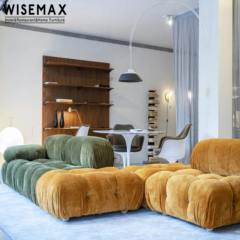 WISEMAX เฟอร์นิเจอร์ที่มีคุณภาพสูงหรูหราที่ทันสมัยผ้าตัดเบาะโซฟาสำหรับห้องนั่งเล่นโรงแรม