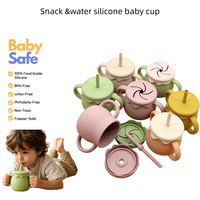 Offre Spéciale – Biberon/Gobelet en Silicone Sans BPA de Qualité Alimentaire pour Enfants, avec Paille et Poignée, Idéal pour les Collations et l'Eau des Tout-Petits