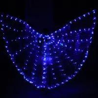 Blauw isis Led licht vleugels volwassen dans lichtgevende rekwisieten buikdans mantel fluorescerende vlinder dans ballet kostuum