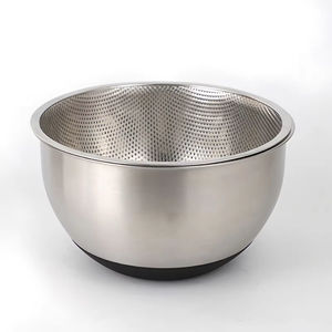 <span class=keywords><strong>Ciotole</strong></span> di miscelazione in <span class=keywords><strong>acciaio</strong></span> inossidabile antiscivolo per sbattere le <span class=keywords><strong>ciotole</strong></span> di smistamento della cucina per la cottura di insalata <span class=keywords><strong>con</strong></span> filtro - Product Image 4