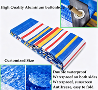 Bâche imperméable rayée en PE, couverture de tente extérieure, protection contre la pluie et le soleil