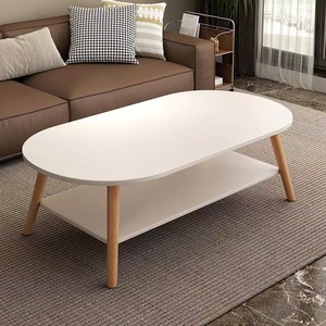 Mesa de Centro Pequeña de Diseño Escandinavo, Marco de Madera, Tapa de Vidrio, Muebles Modernos para Sala de Estar, Dormitorio o Apartamento - Product Image 2