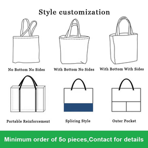 Bolsa de Compras de Algodón Personalizada <span class=keywords><strong>Rungo</strong></span> con Asa Larga, Cierre de Cremallera, Patrón de Letras, Tamaño Grande y Práctica - Product Image 4