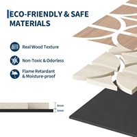 Panneau acoustique en bois géométrique 3D, panneaux muraux en placage de bois avec support en feutre acoustique noir pour la décoration de la maison, du bureau, du studio et du home cinéma