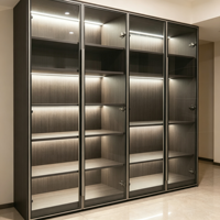 Vitrine en verre sur mesure avec cadre en aluminium et éclairage LED, vitrine de collection pour figurines et modèles de maison