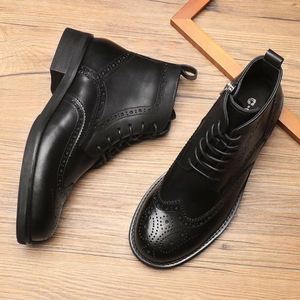 High Quality Large-Sized Men's Office Shoes Toe Lace-Up Lightweight Anti-Slip Breathable Genuine Leather Business Wedding Autumn - Product Image 1