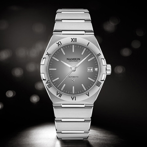 Reloj Mecánico Automático NAMKIN para Hombre, Caja de Acero Inoxidable con Diseño Poligonal de 38 mm, Cristal de Zafiro, Visualización de Fecha, Estilo Elegante - Product Image 2