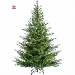 Wholesale High Quality Green White Flocked Artificial Christmas Tree Rotating Christmas Tree Decoration With Stand