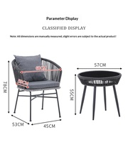 Ensemble de table et chaises d'extérieur en fer avec table basse, nouveau style chinois, pour balcons, jardins, patios et salles à manger