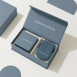 Lionwrapack Schwarze Magnetische Klappdeckel Schmuckschatulle für Armband-, Halsketten- und Schmucksets mit Individuellem Logo - Product Image 6