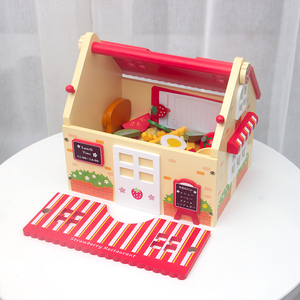 Jouet de cuisine en bois pour enfants, jeu d'imitation de <span class=keywords><strong>restaurant</strong></span> occidental, fruits et légumes à découper, jouets éducatifs en bois pour enfants - Product Image 4