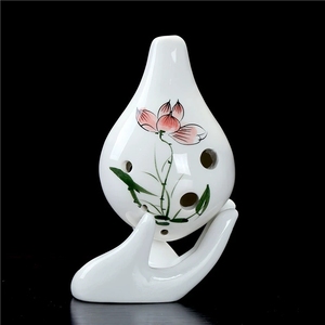 Ocarina décorative en porcelaine blanche peinte à la main, 6 trous, en céramique, pour débutant - Product Image 6