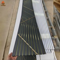 Panneaux muraux et de plafond en PVC modernes pour l'intérieur, imperméables, ignifuges, en marbre noir, pour usage commercial et domestique