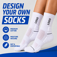 Chaussettes de sport en coton mi-mollet avec logo personnalisé, respirantes, absorbant la transpiration, en coton tricoté éponge, pour l'entraînement des athlètes