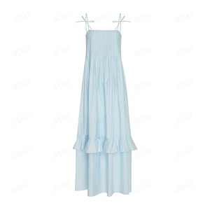 2025 nuevo Maxi vestido de diseñador de lino para mujer <span class=keywords><strong>ropa</strong></span> vestidos elegantes mujeres largo Boho playa Casual vestido de verano personalizado - Product Image 4