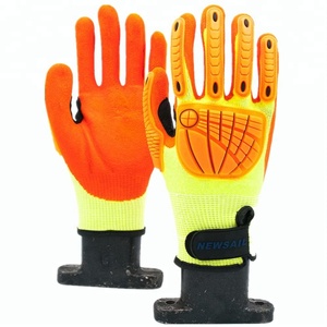 Vinilo No 13 <span class=keywords><strong>calibre</strong></span> HPPE de nitrilo sandy de la palma de la mano y hebilla mágica brazalete resistente al impacto TPR seguridad - Product Image 1