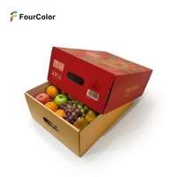 Op maat gemaakte ecologische recyclebare golfkartonnen vouwdoos met matte laminatie en embossing voor vers fruit