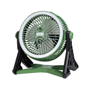12Inch Dc 3.7V Solar Rechargeable Table Fan With 4 Speed Choice Usb Phone Rechargeable Led Light For Home Outdoor Camping