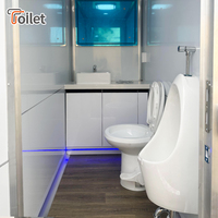 Remorque de toilettes mobiles de luxe personnalisable à 2 postes avec énergie solaire pour événements hors réseau