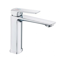 Robinet de lavabo en alliage de zinc durable avec cartouche céramique, mitigeur de salle de bain à poignée unique, robinet d'eau pour projets