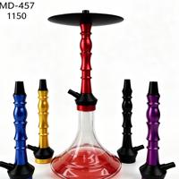 Chicha moderne en verre avec tige en aluminium, ensemble complet, accessoire coloré pour fumer le tabac, idéal pour les bars, les salons et la maison