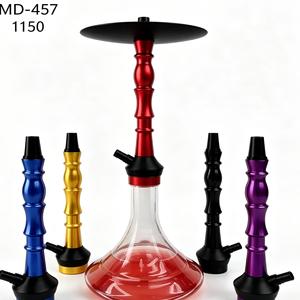 Moderna Cachimba de Vidrio con Base de Aluminio, Set de Pipa de Agua Colorida, Accesorio para Fumar Tabaco para Salón, Bar y Hogar - Product Image 4