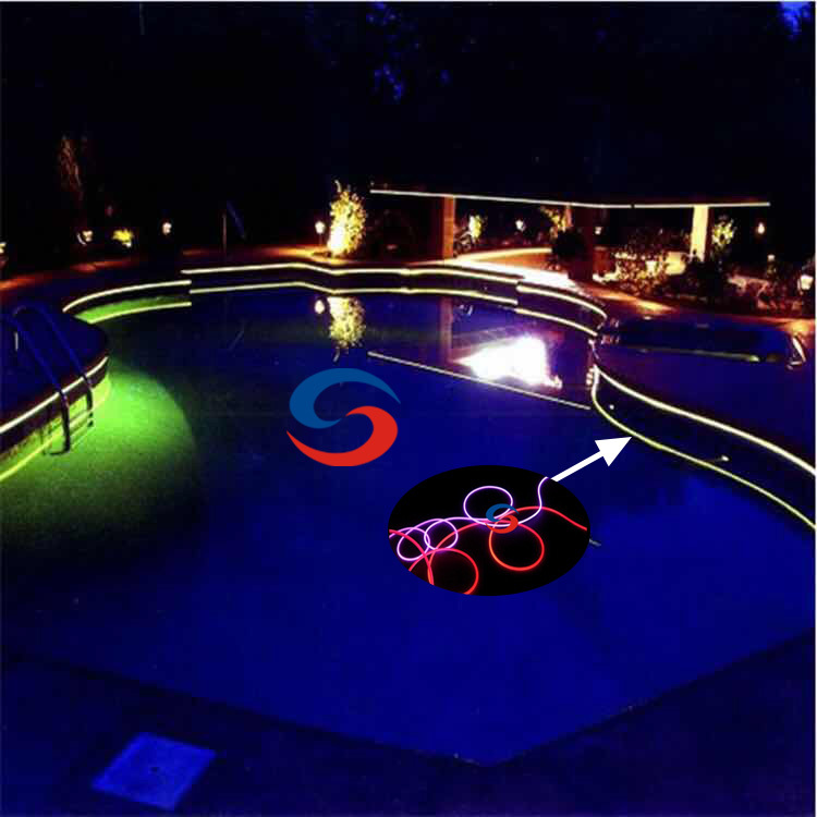 RGB Fiber Optic Pool Lights Waterproof Energy Saving OEM Perimeter Decoration Kit for Swimming Pool