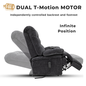 Sillón reclinable de elevación plana Big Man Power Lay de la mejor calidad, sillas eléctricas superrellenas de doble motor para masaje de calor ancho de gran tamaño Extra grande - Product Image 4