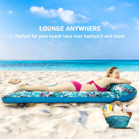 Nouveau fauteuil flottant gonflable en PVC, chaise longue aquatique en forme de feuille avec maille respirante, lit flottant perforé pour piscine, lac, plage