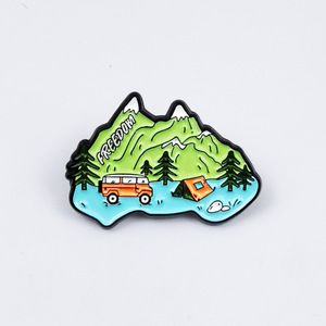 Spilla in lega con paesaggio creativo, a forma di montagna e <span class=keywords><strong>luna</strong></span>, accessorio smaltato per abbigliamento, zaino e decorazioni - Product Image 6