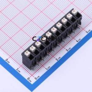 JL212V-SMT-50010BP1 Spring Terminal Block SMD,P=5mm Connector ( Construction: 1x10P )( Pitch: 5mm )( Color: Black ) - Product Image 1