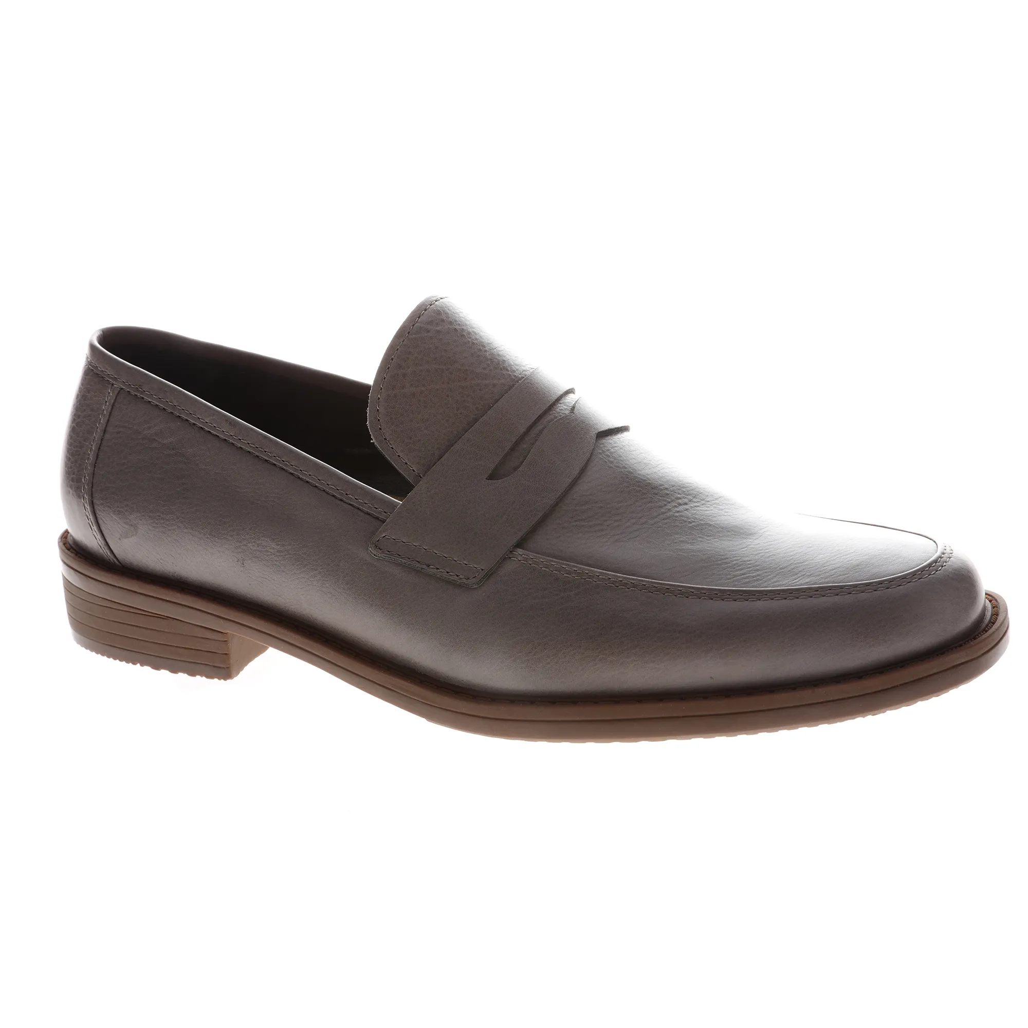 Classic Grey Slip-on Genuine Leather Loafer Men Dress Shoes