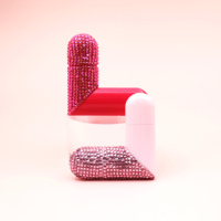 Nouveau style de luxe personnalisé vide rechargeable rouge rose bleu rond en forme de vaporisateur de parfum à double extrémité avec diamant
